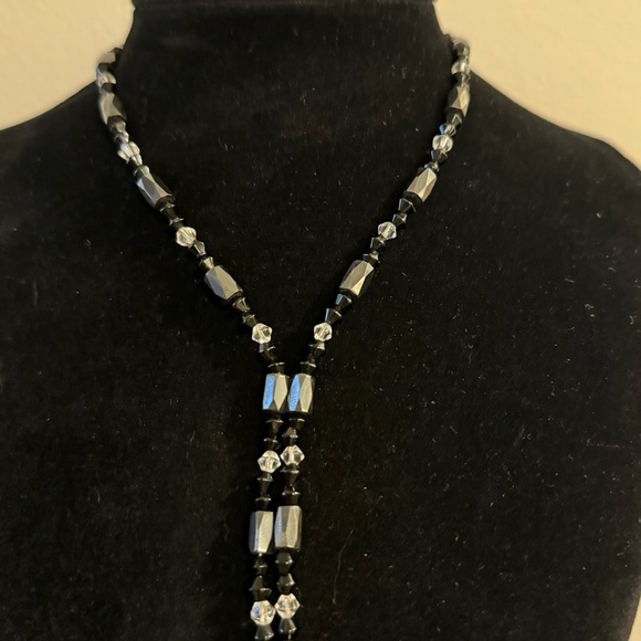 ⚜️3 for $30⚜️ Vintage Hematite Magnetic Wrap Bracelet Black Crystal **Flaw - Picture 6 of 11